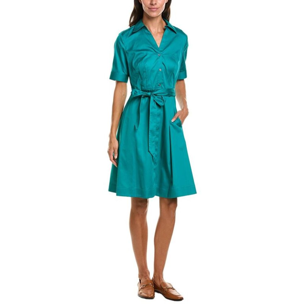 Brooks Brothers Womens Midi Shirtdress, Green